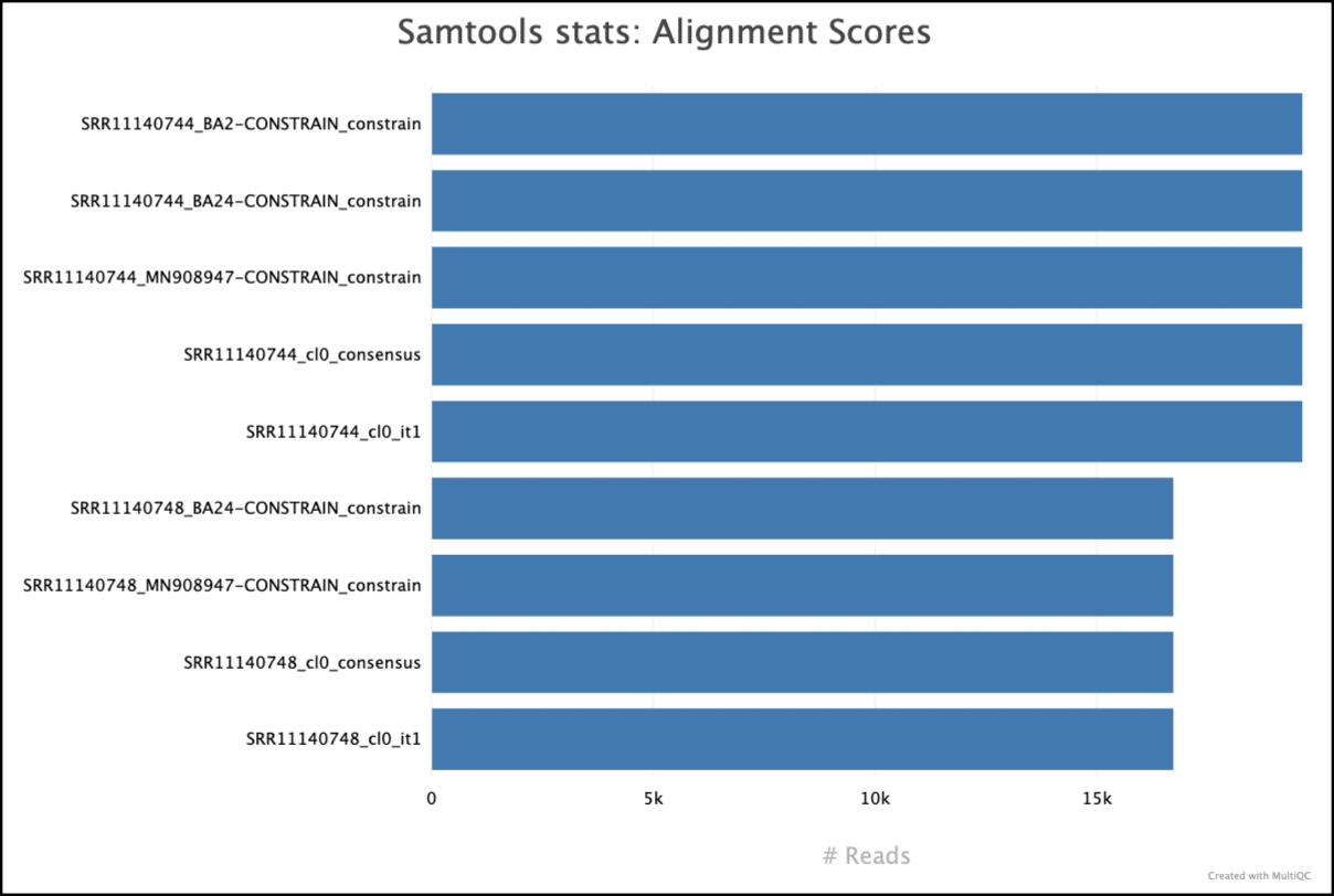 MultiQC - Samtools stats statistics